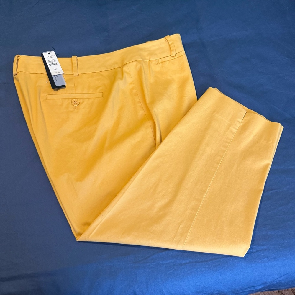 Talbots Signature Yellow Cropped Dress Capris 14P